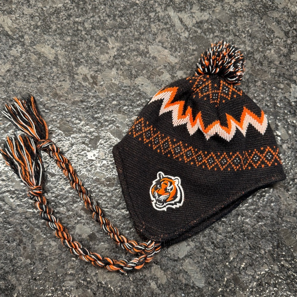 NFL official infant  Bengals Mongolian style beanie